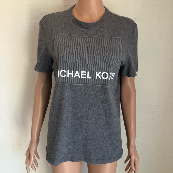 Michael Kors MK Gray T-Shirt Women’s Size S Short Sleeves Crew Neck Casual-Fit - Picture 1 of 16